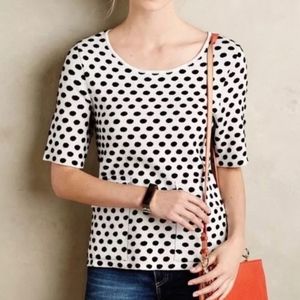 Anthropologie Moth Polkadot Jacquard Dottie Top